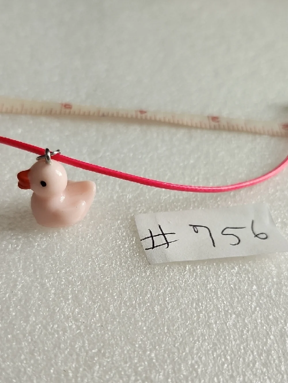 Hand Crafted Pink Rubber Duck Charm Bracelet/ Anklet with Orange Beak